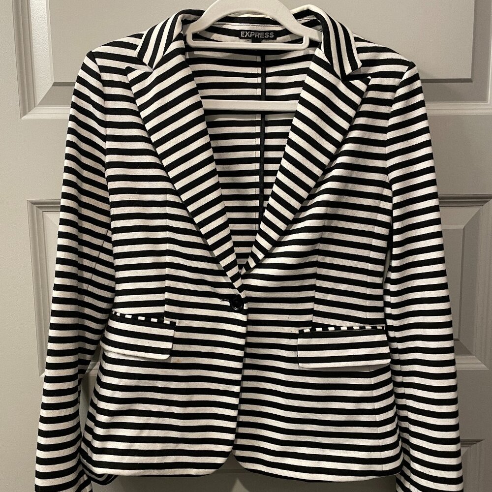 Express Blazer | Black & White Stripe